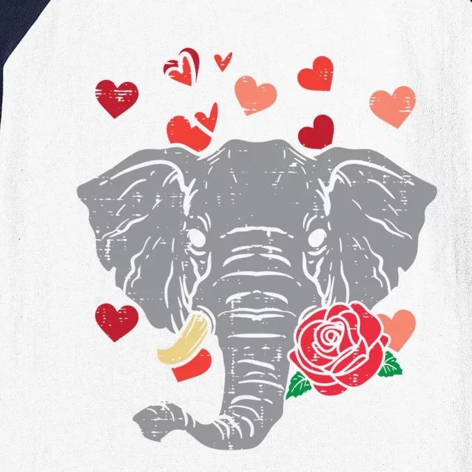 Valentines Day Elephant Cute Animal Cute Gift Baseball Sleeve Shirt