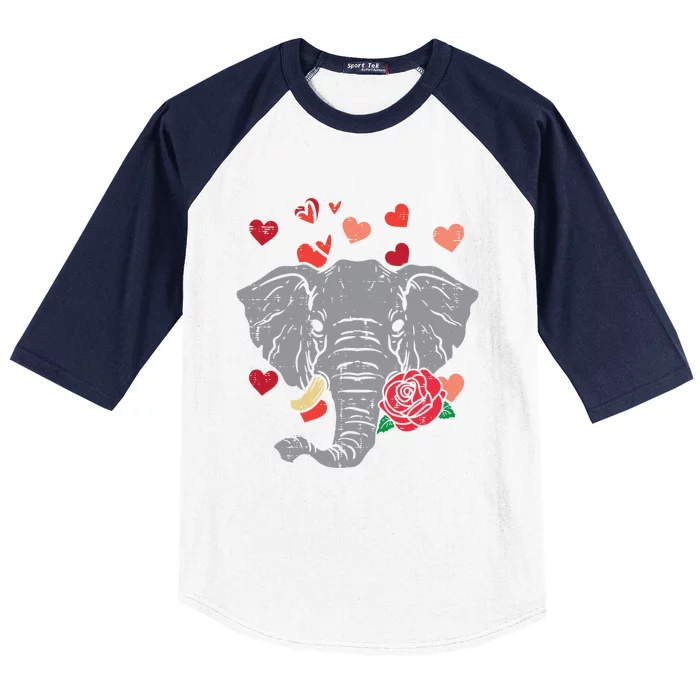 Valentines Day Elephant Cute Animal Cute Gift Baseball Sleeve Shirt