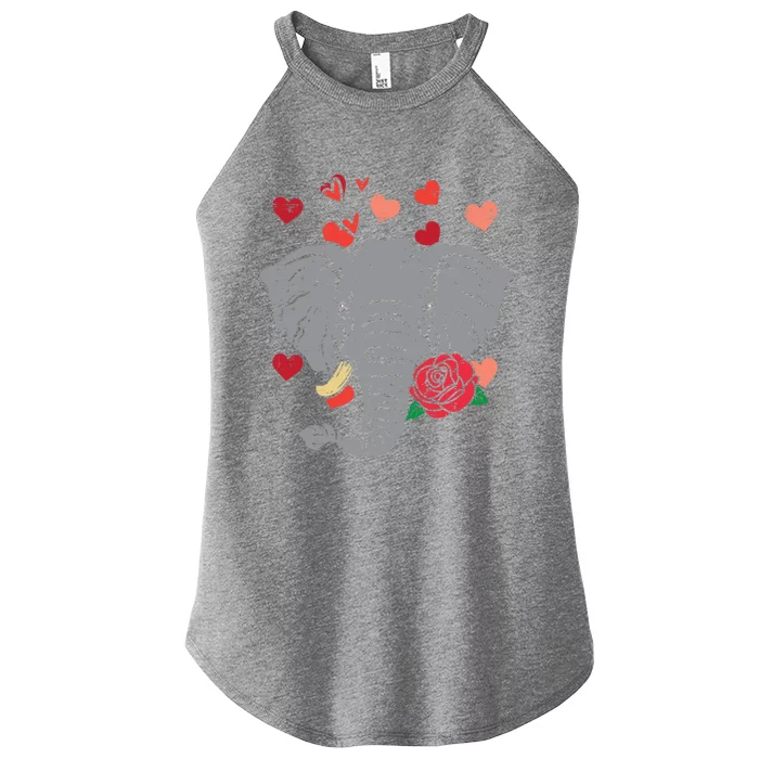 Valentines Day Elephant Cute Animal Cute Gift Women’s Perfect Tri Rocker Tank