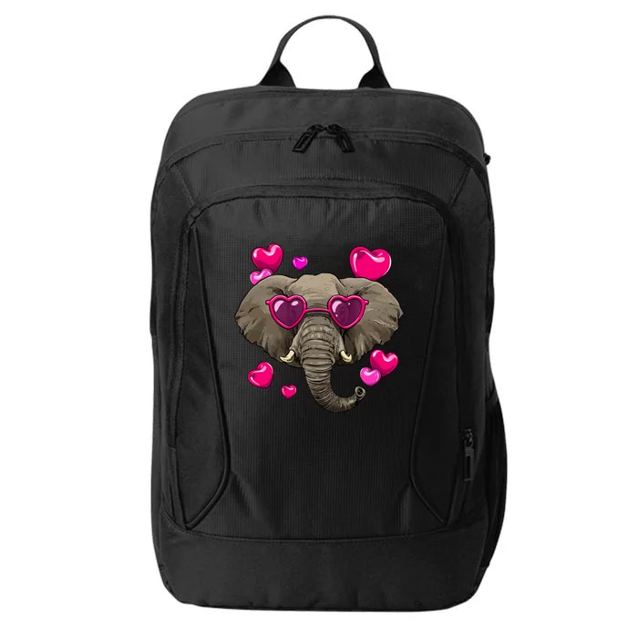 Valentines Day Elephant Heart Love Couples Elephant Lover Cool Gift City Backpack