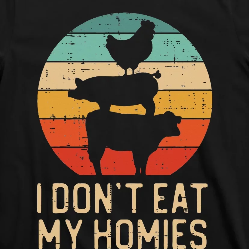 Vegan Dont Eat My Homies Retro Vegetarian T-Shirt