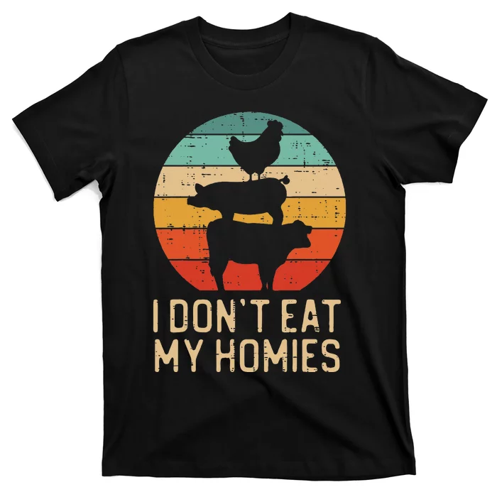 Vegan Dont Eat My Homies Retro Vegetarian T-Shirt