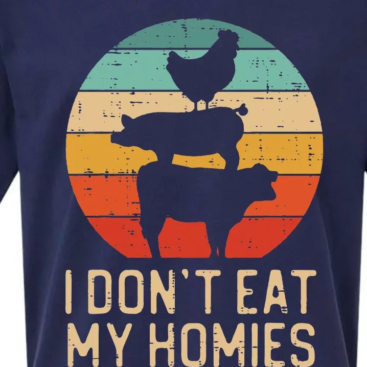 Vegan Dont Eat My Homies Retro Vegetarian Sueded Cloud Jersey T-Shirt