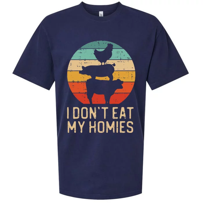 Vegan Dont Eat My Homies Retro Vegetarian Sueded Cloud Jersey T-Shirt