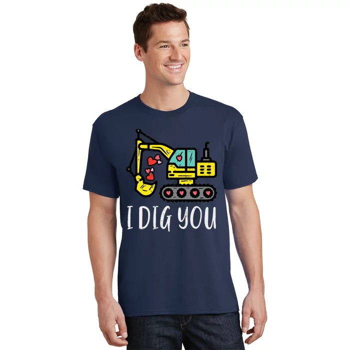 Valentines Day Excavator Dig You Truck Boy Toddlers T-Shirt