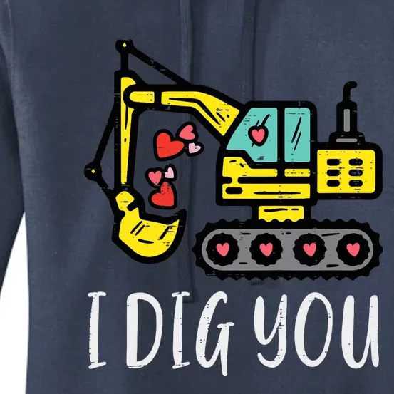 Valentines Day Excavator Dig You Truck Boy Toddlers Women's Pullover Hoodie