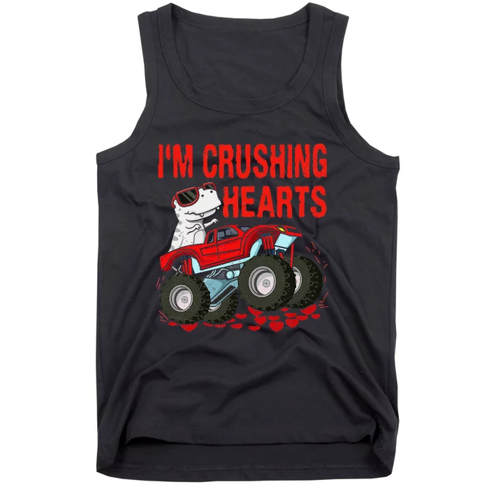 Valentines Day Funny Dino Trex Monster Truck Tank Top