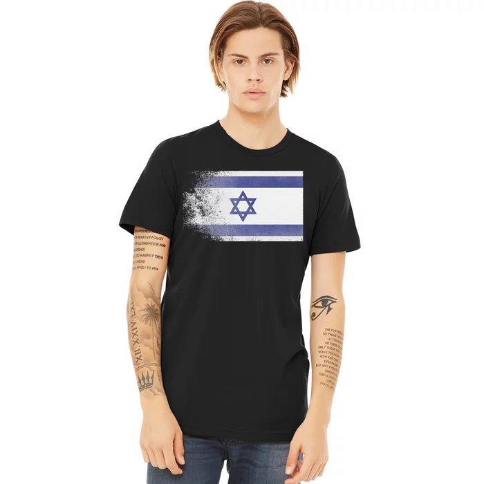 Vintage Distressed Flag of Israel Pray for Israel Pro Jewish Premium T-Shirt