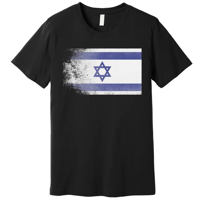 Vintage Distressed Flag of Israel Pray for Israel Pro Jewish Premium T-Shirt