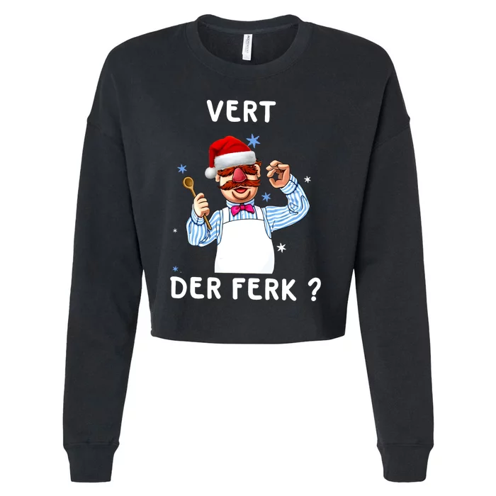 Vert Der Ferk Christmas Funny Chef Cropped Pullover Crew