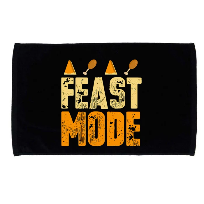 Vintage Distressed Feast Mode! Pumpkin Pie Turkey Legs Gift Great Gift Microfiber Hand Towel