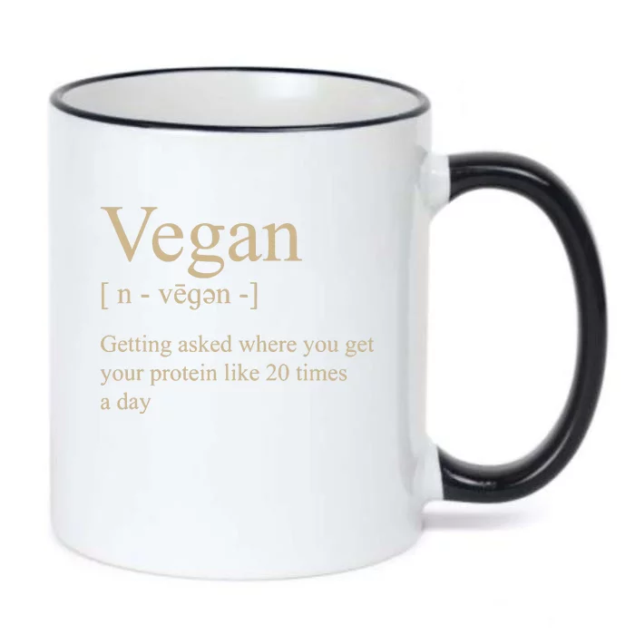 Vegan Definition Funny For Women Men Kids Gift Black Color Changing Mug