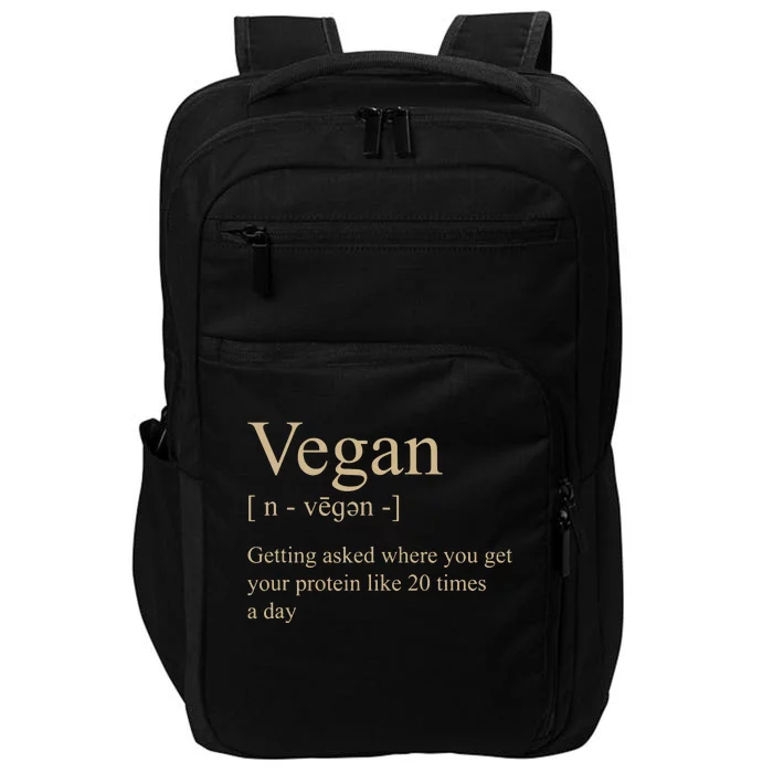 Vegan Definition Funny For Women Men Kids Gift Impact Tech Backpack