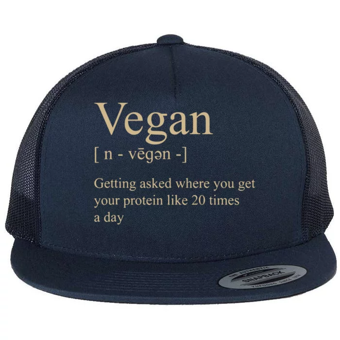 Vegan Definition Funny For Women Men Kids Gift Flat Bill Trucker Hat