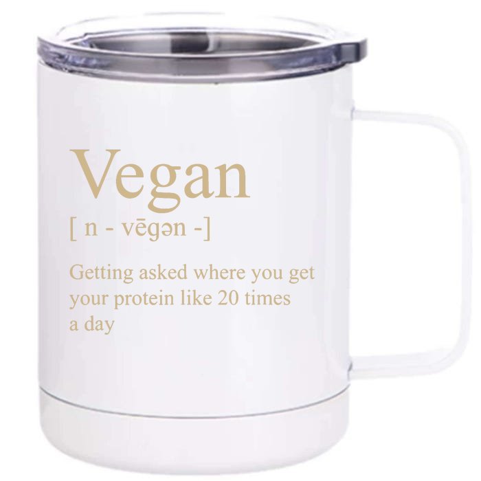 Vegan Definition Funny For Women Men Kids Gift Front & Back 12oz Stainless Steel Tumbler Cup