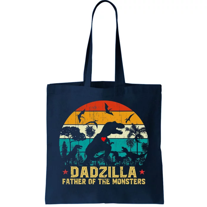 Vintage Dadzilla Father Of The Monsters For DAD Father's Day Tote Bag