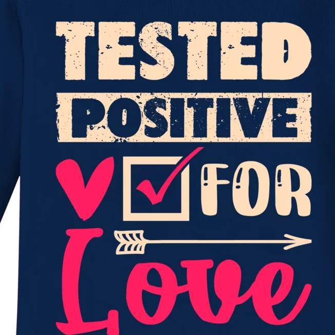 Valentine's Day For Couples Tested Positive For Love Pajama Gift Baby Long Sleeve Bodysuit