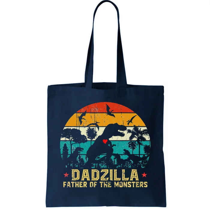 Vintage Dadzilla Father Of The Monsters For DAD Fathers Day Tote Bag