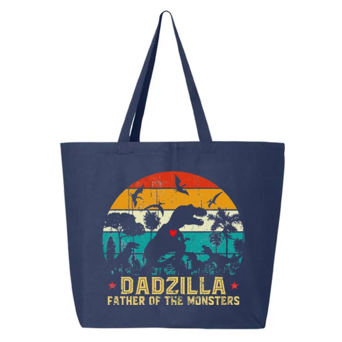 Vintage Dadzilla Father Of The Monsters For DAD Fathers Day 25L Jumbo Tote