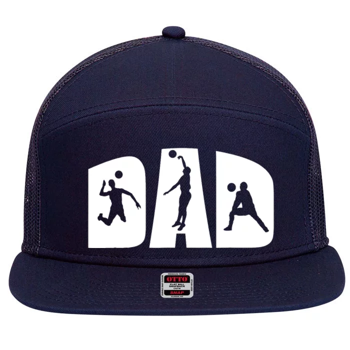 Volleyball Dad Father Beach Volleyball Player Father's Day 7 Panel Mesh Trucker Snapback Hat