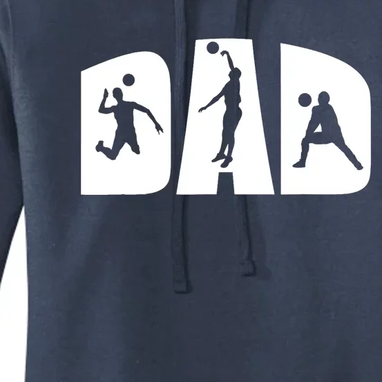 Volleyball Dad Father Beach Volleyball Player Father's Day Women's Pullover Hoodie