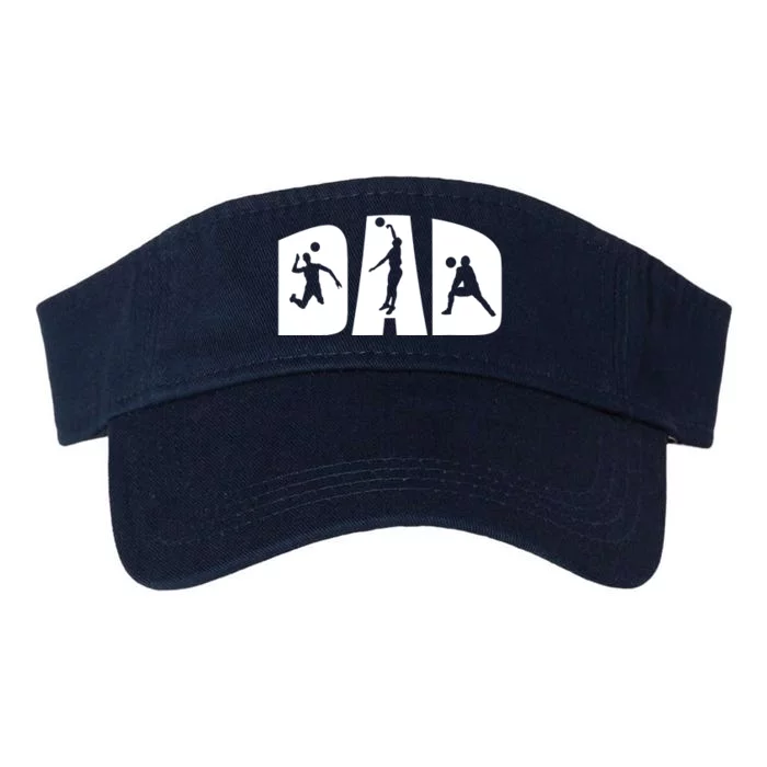 Volleyball Dad Father Beach Volleyball Player Father's Day Valucap Bio-Washed Visor