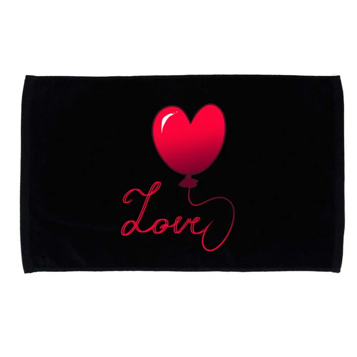 Valentine's Day For Her With Heart Balloon Red And Love Gift Microfiber Hand Towel