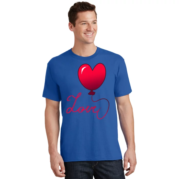 Valentine's Day For Her With Heart Balloon Red And Love Gift T-Shirt