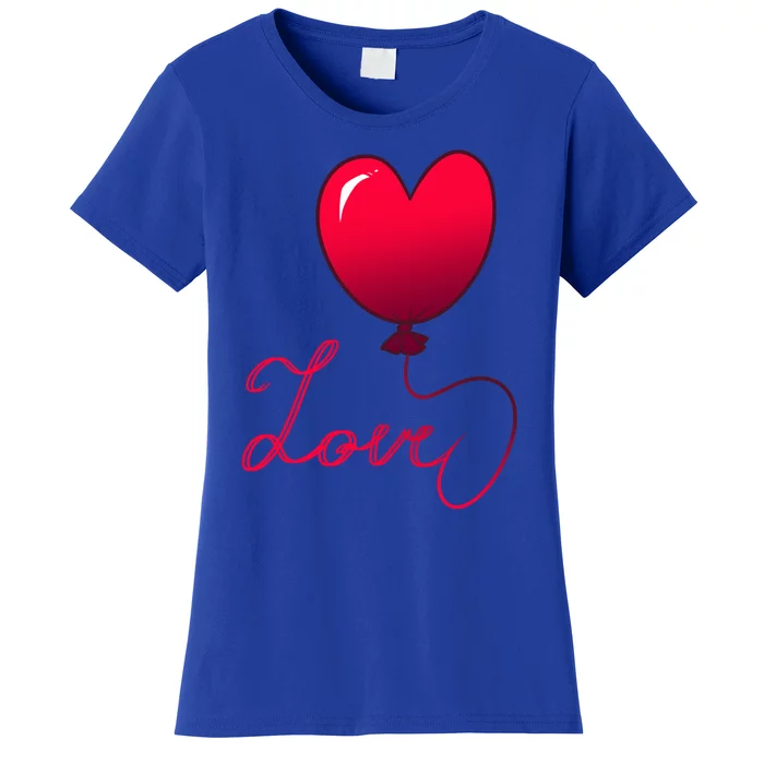 Valentine's Day For Her With Heart Balloon Red And Love Gift Women's T-Shirt