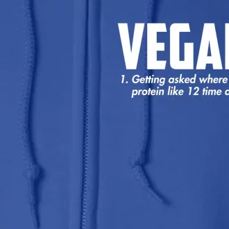 Vegan Definition Funny Vegan Joke Gift Veganism Definition Cute Gift Full Zip Hoodie