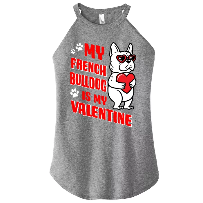 Valentines Day French Bulldog Dog Love Frenchie Lover Gift Women’s Perfect Tri Rocker Tank