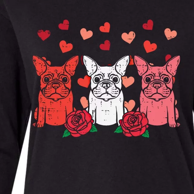 Valentines Day French Bulldogs Frenchie Dog Cool Gift Womens Cotton Relaxed Long Sleeve T-Shirt