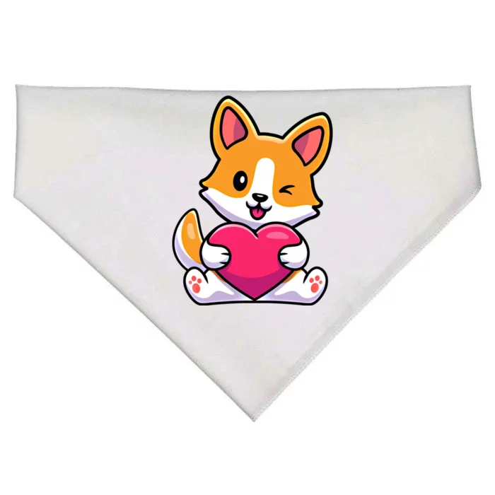 Valentines Day Funny Gift For Corgi Dog Lovers Gift USA-Made Doggie Bandana