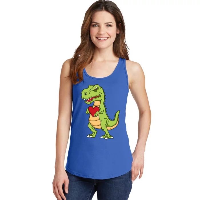 Valentines Day Funny Dinosaur Love Heart Gift Ladies Essential Tank