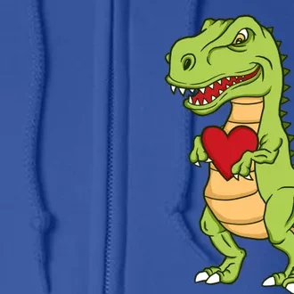 Valentines Day Funny Dinosaur Love Heart Gift Full Zip Hoodie