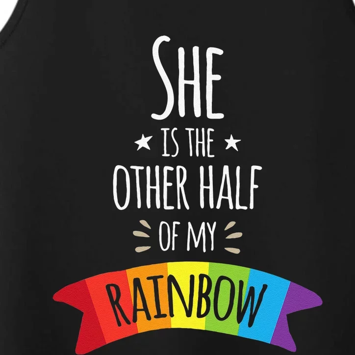 Valentine's Day For Lesbian Girlfriend Wife My Rainbow Performance Tank