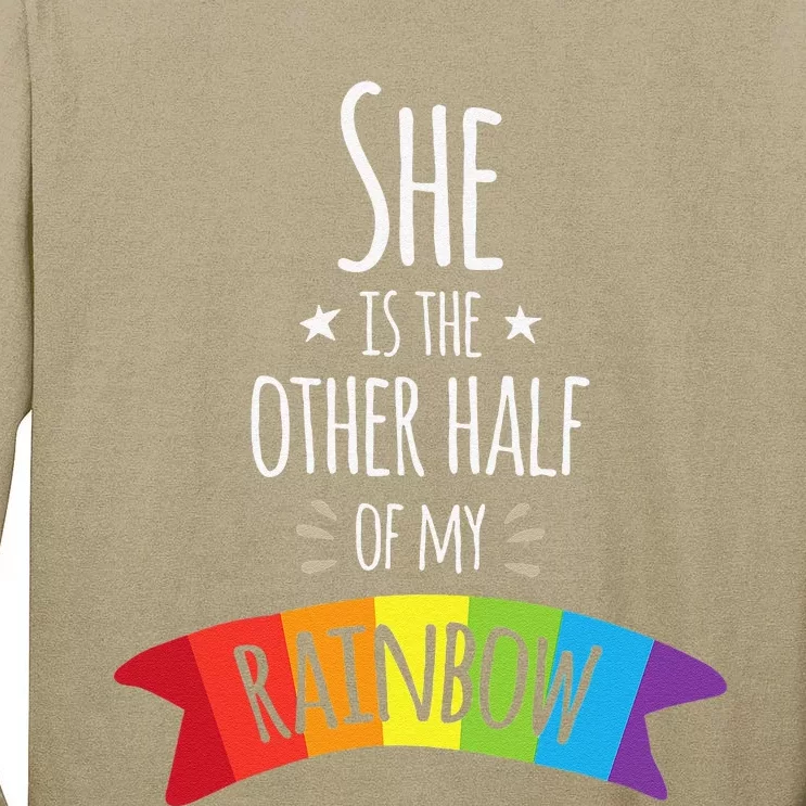 Valentine's Day For Lesbian Girlfriend Wife My Rainbow Tall Long Sleeve T-Shirt