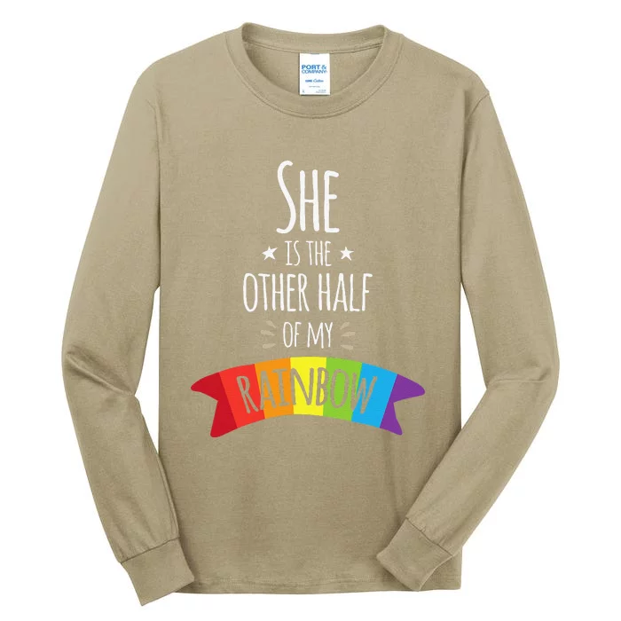 Valentine's Day For Lesbian Girlfriend Wife My Rainbow Tall Long Sleeve T-Shirt