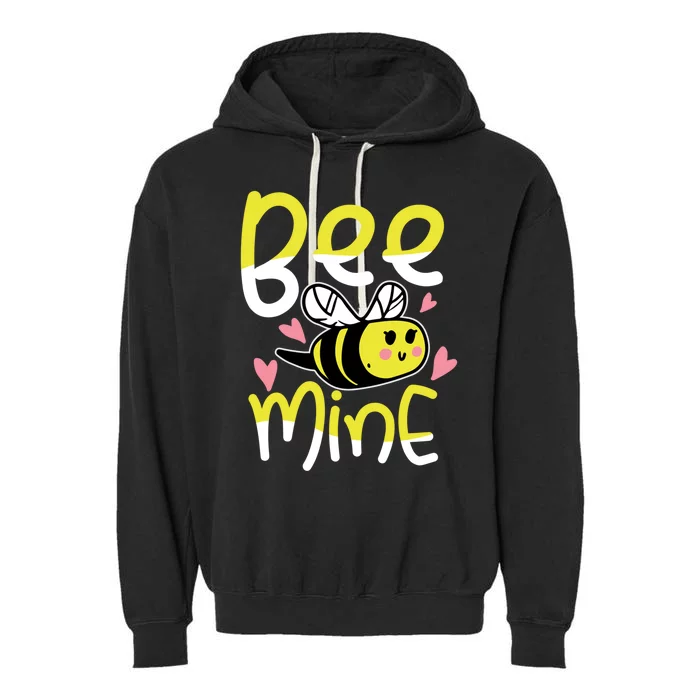 Valentine's Day Funny Gift Bee Mine Funny Gift Pun Honey Couple Rotic Funny Gift Garment-Dyed Fleece Hoodie