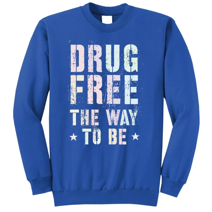 Vintage Drug Free The Way To Be Clean Fun Na Love Motivation Gift Tall Sweatshirt