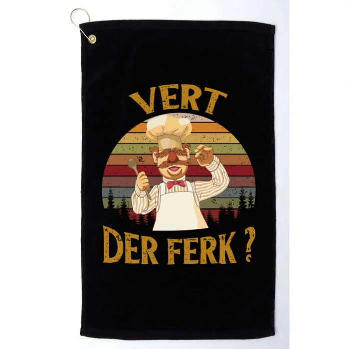 Vert Der Ferk Chef Shirt, Funny Swedish Sunset Vintage Platinum Collection Golf Towel