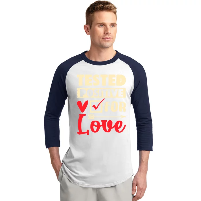 Valentine's Day For Couples Tested Positive For Love Pajama Gift Baseball Sleeve Shirt