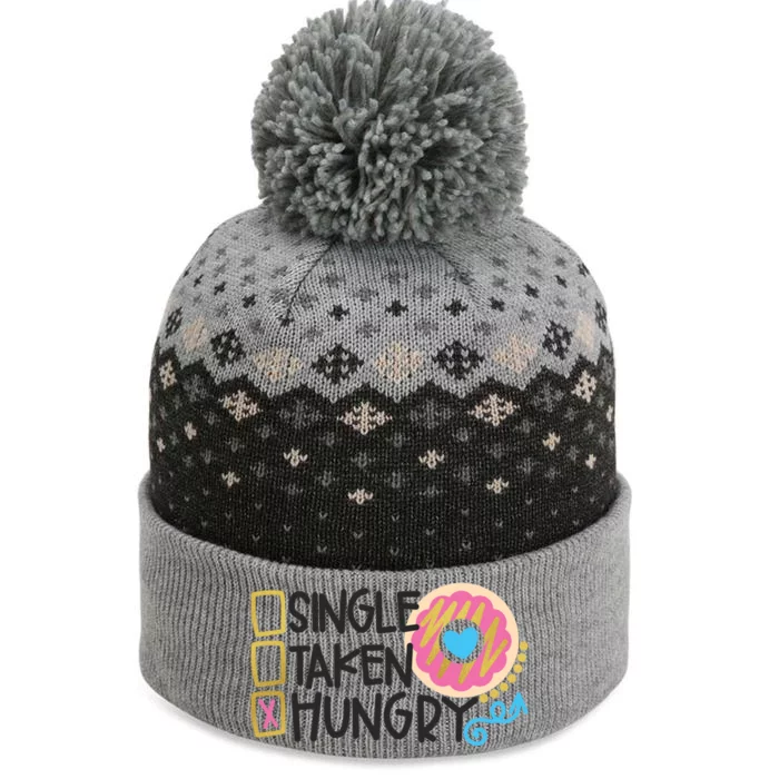 Valentine's Donut Funny Hungry Galentine's Day Cute Outfit Gift The Baniff Cuffed Pom Beanie