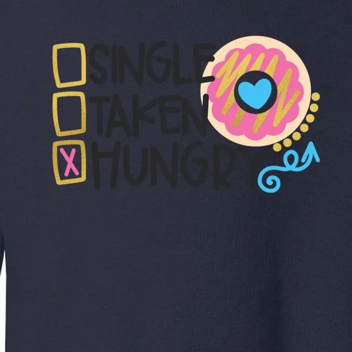 Valentine's Donut Funny Hungry Galentine's Day Cute Outfit Gift Toddler Sweatshirt