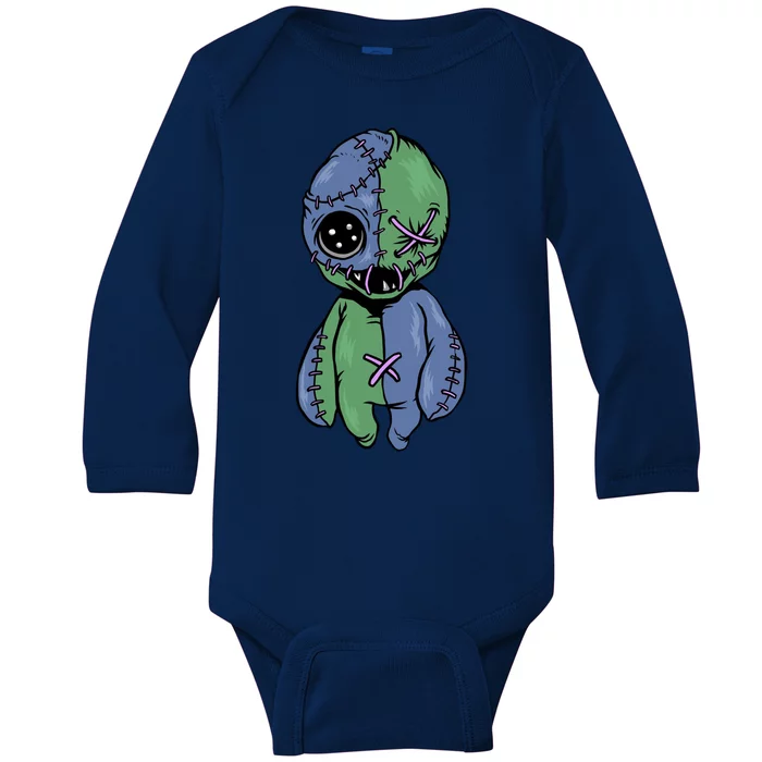 Vodoo Doll Funny Creepy Baby Long Sleeve Bodysuit