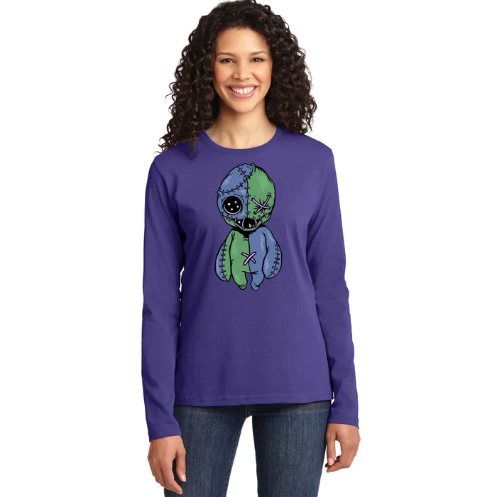 Vodoo Doll Funny Creepy Ladies Long Sleeve Shirt