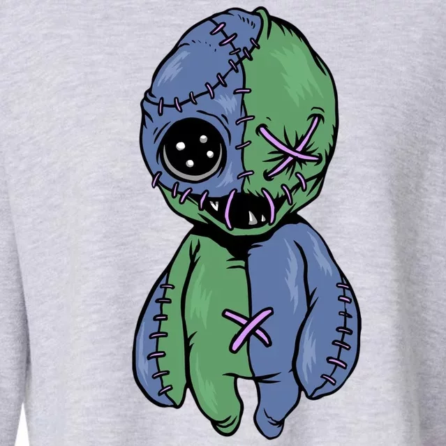 Vodoo Doll Funny Creepy Cropped Pullover Crew