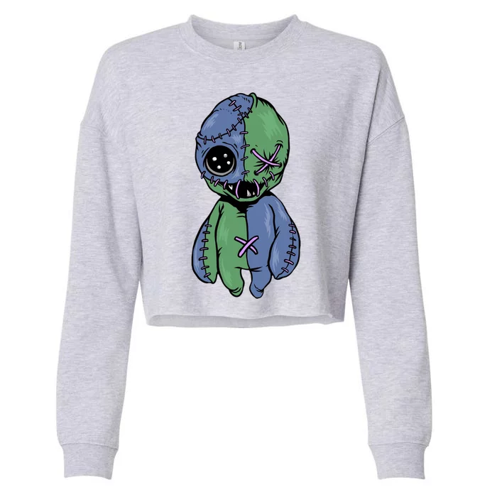 Vodoo Doll Funny Creepy Cropped Pullover Crew