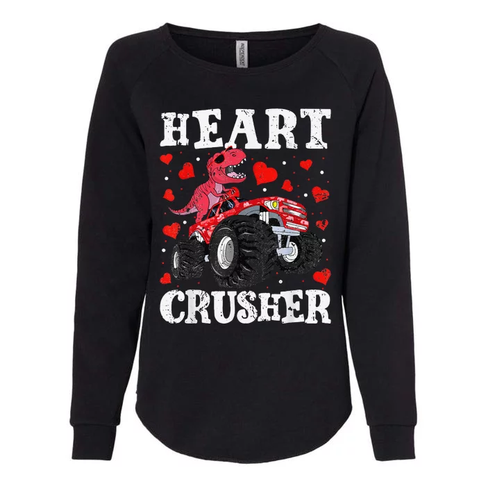 Valentines Day Funny Dinosaur Monster Truck 100 day Womens California Wash Sweatshirt