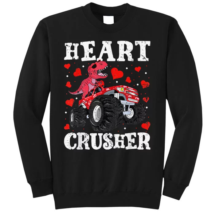 Valentines Day Funny Dinosaur Monster Truck 100 day Tall Sweatshirt